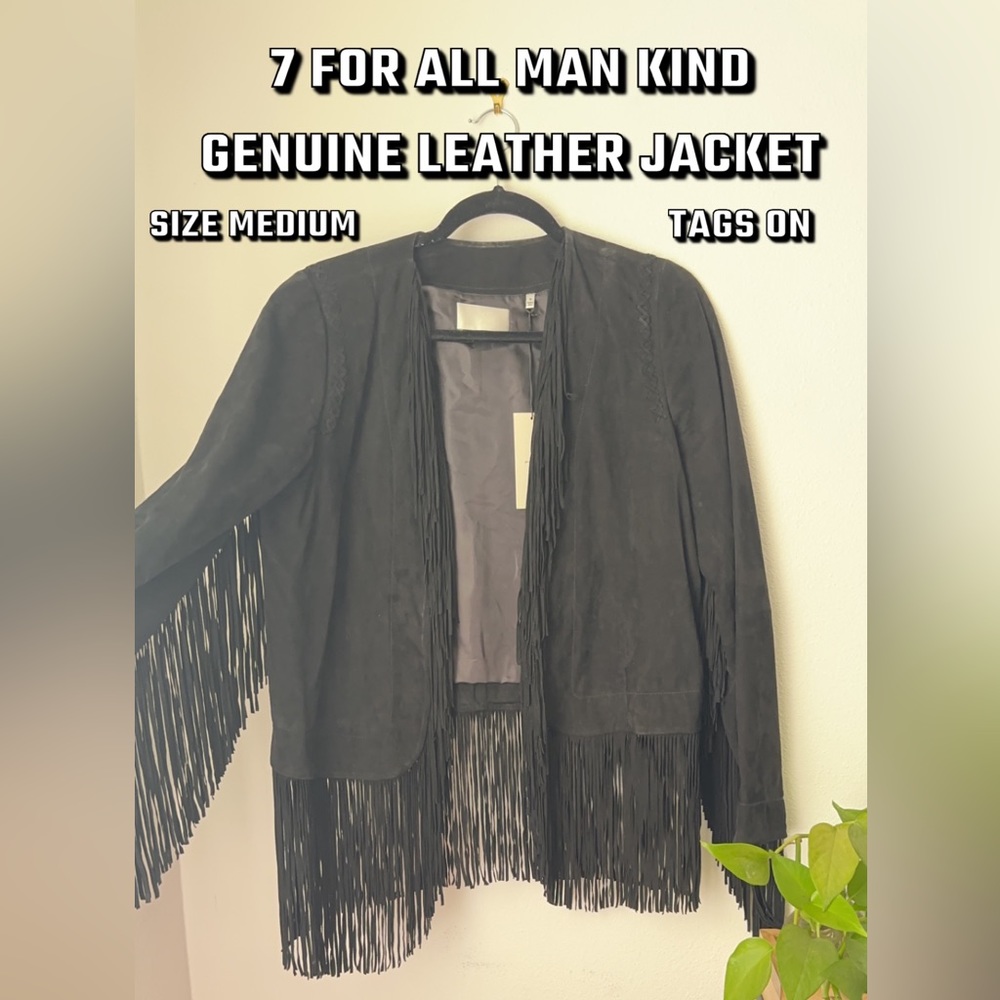 Leather fringe jacket